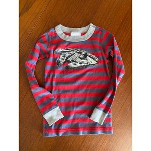 Star Wars Hanna Andersson Pajama Top Red Gray Stripe 110cm 5Y
